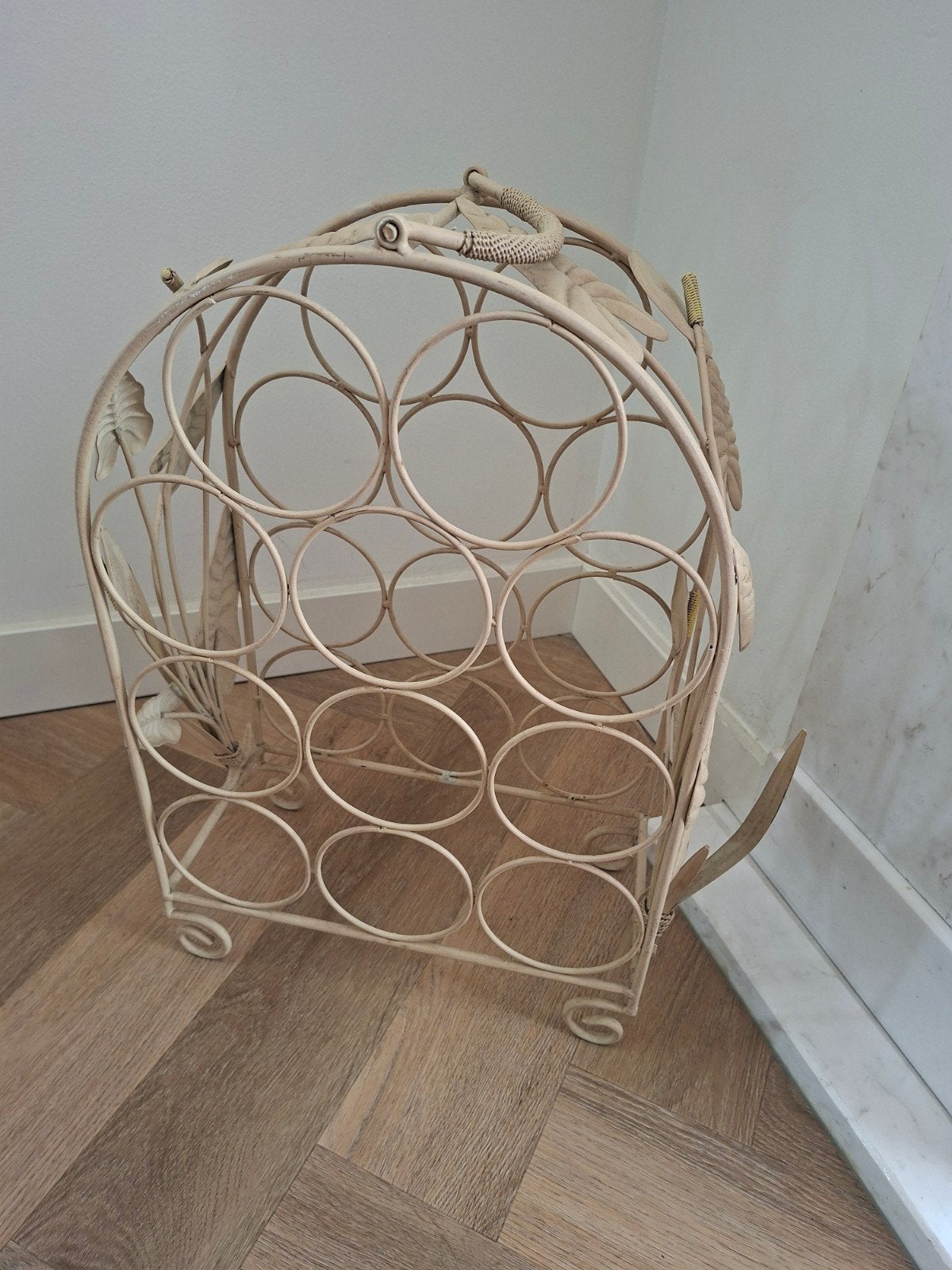 Brocante wijnrek voor 11 flessen, Ophalen of Verzenden, Gebruikt, Metaal, 5 tot 15 flessen