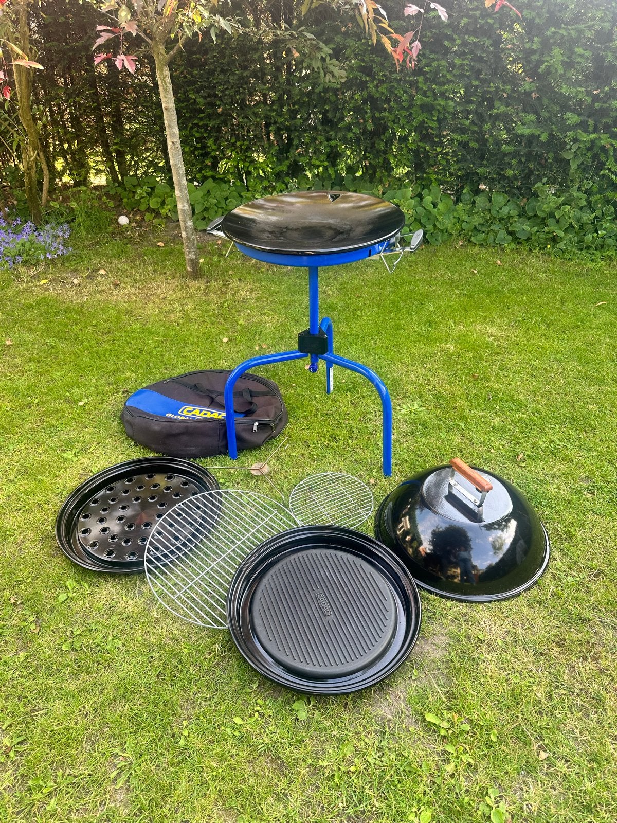 Cadac skottelbraai met accesoires en draagtas, Ophalen, Gebruikt