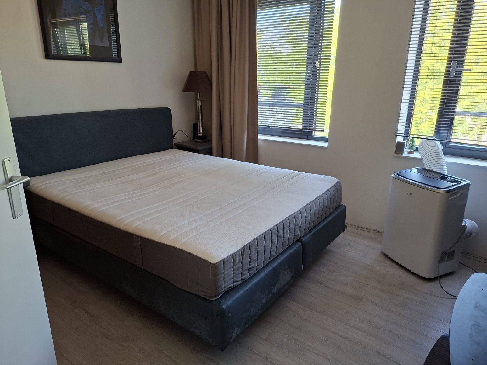 Gratis Auping boxspring 160x200 met matras, Ophalen, Gebruikt, Tweepersoons, 200 cm
