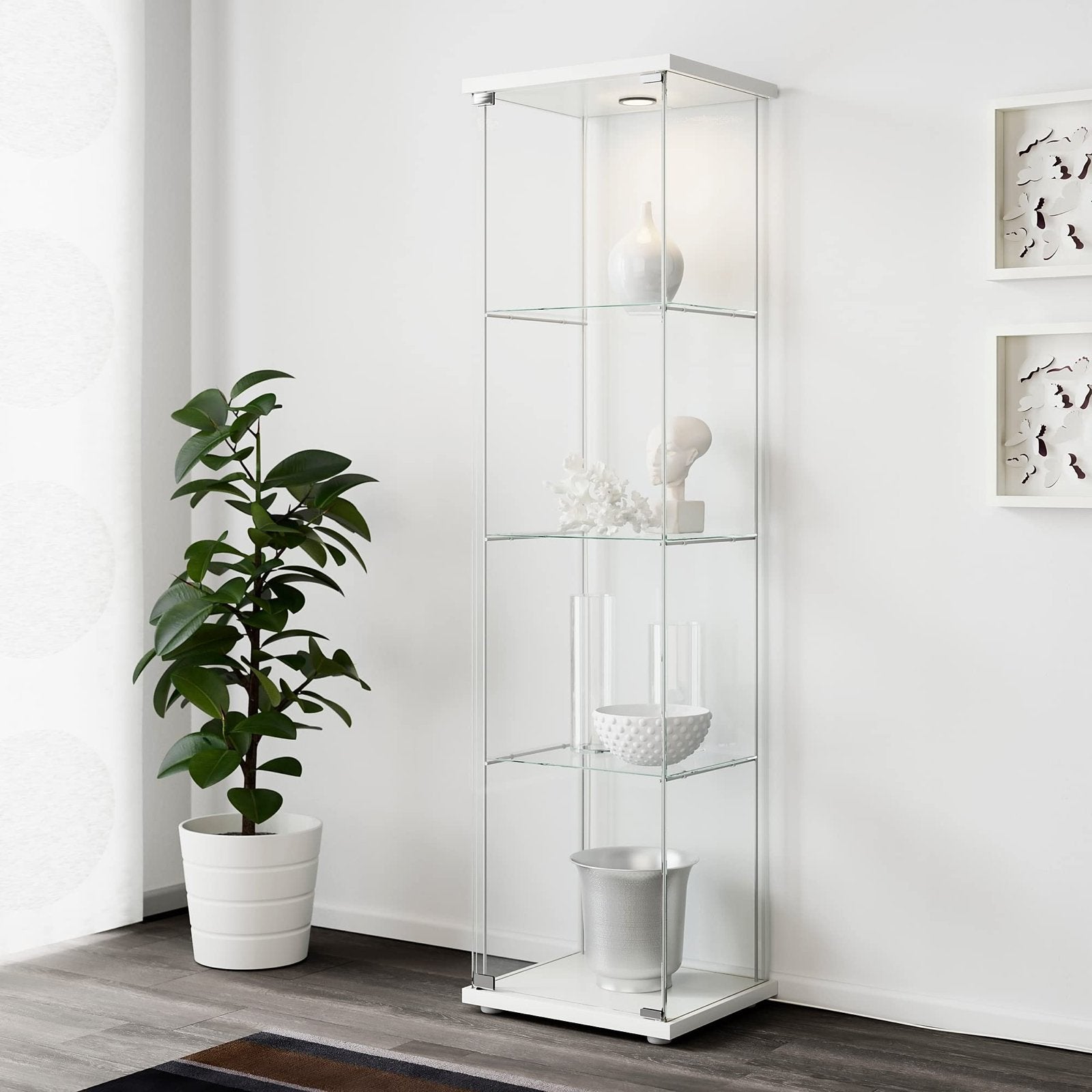 IKEA Vitrinekast - Glazen Kast met Planken, Huis en Inrichting, Ophalen, Met plank(en), Minder dan 50 cm, Minder dan 25 cm