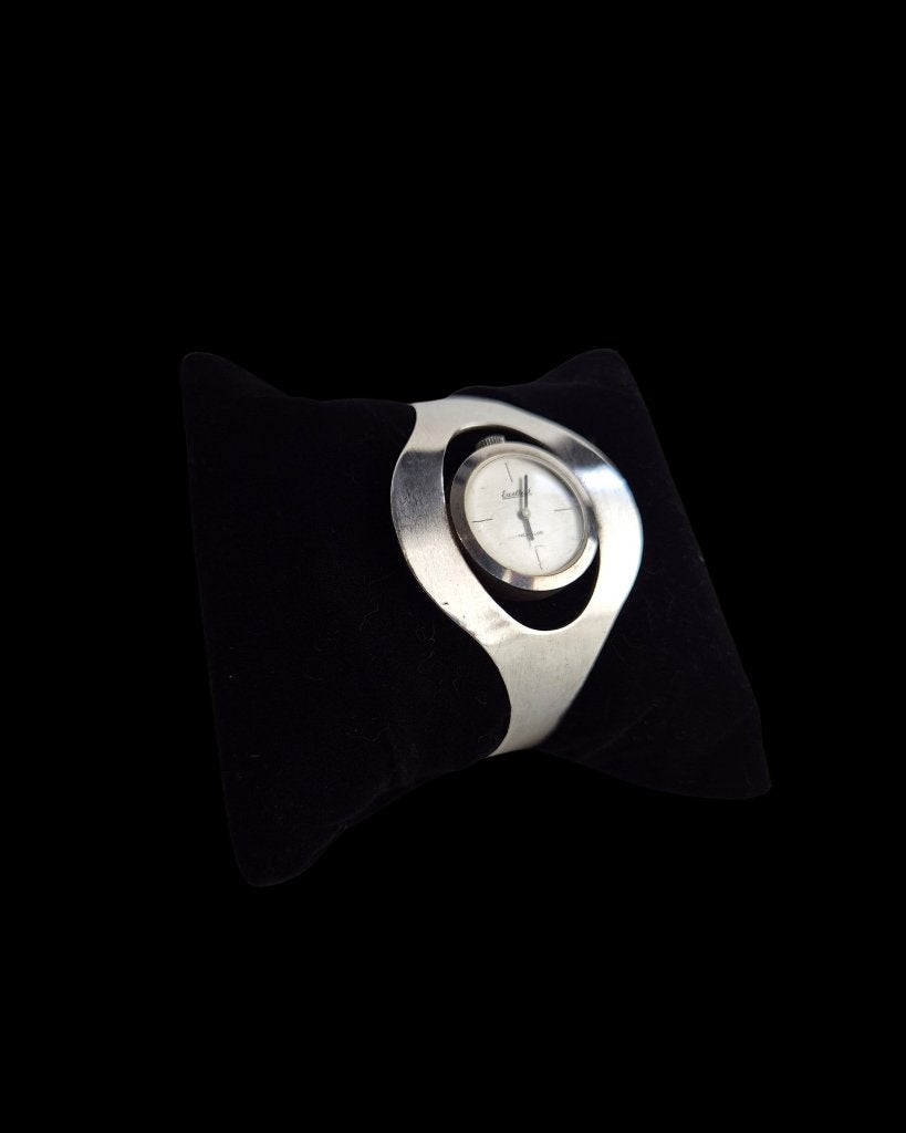 'Space Age' Dames Spanghorloge - Massief Zilver, Ophalen of Verzenden, Zilver