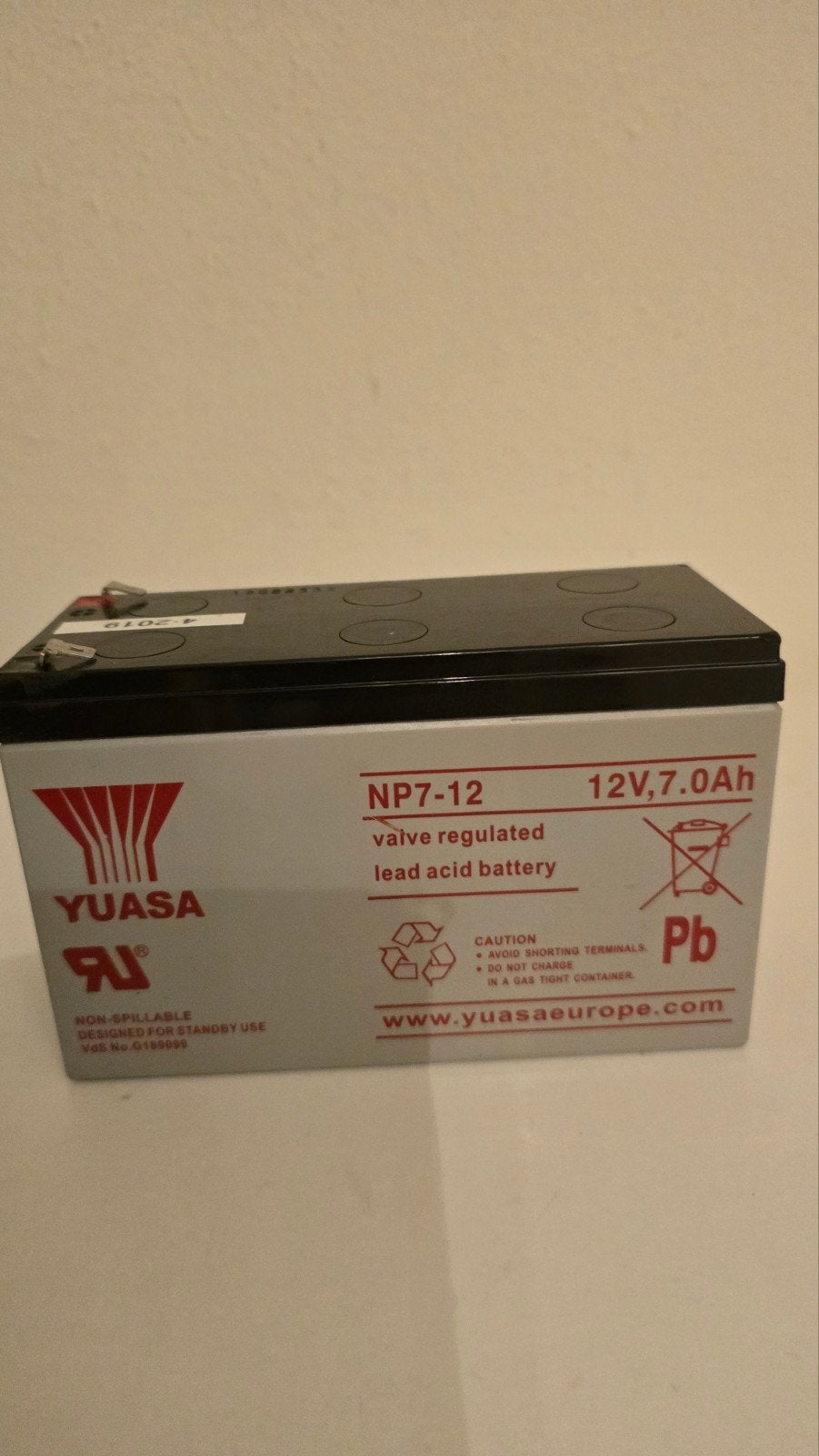 Yuasa NP7-12 Loodaccu 12V 7.0Ah - Nieuwstaat