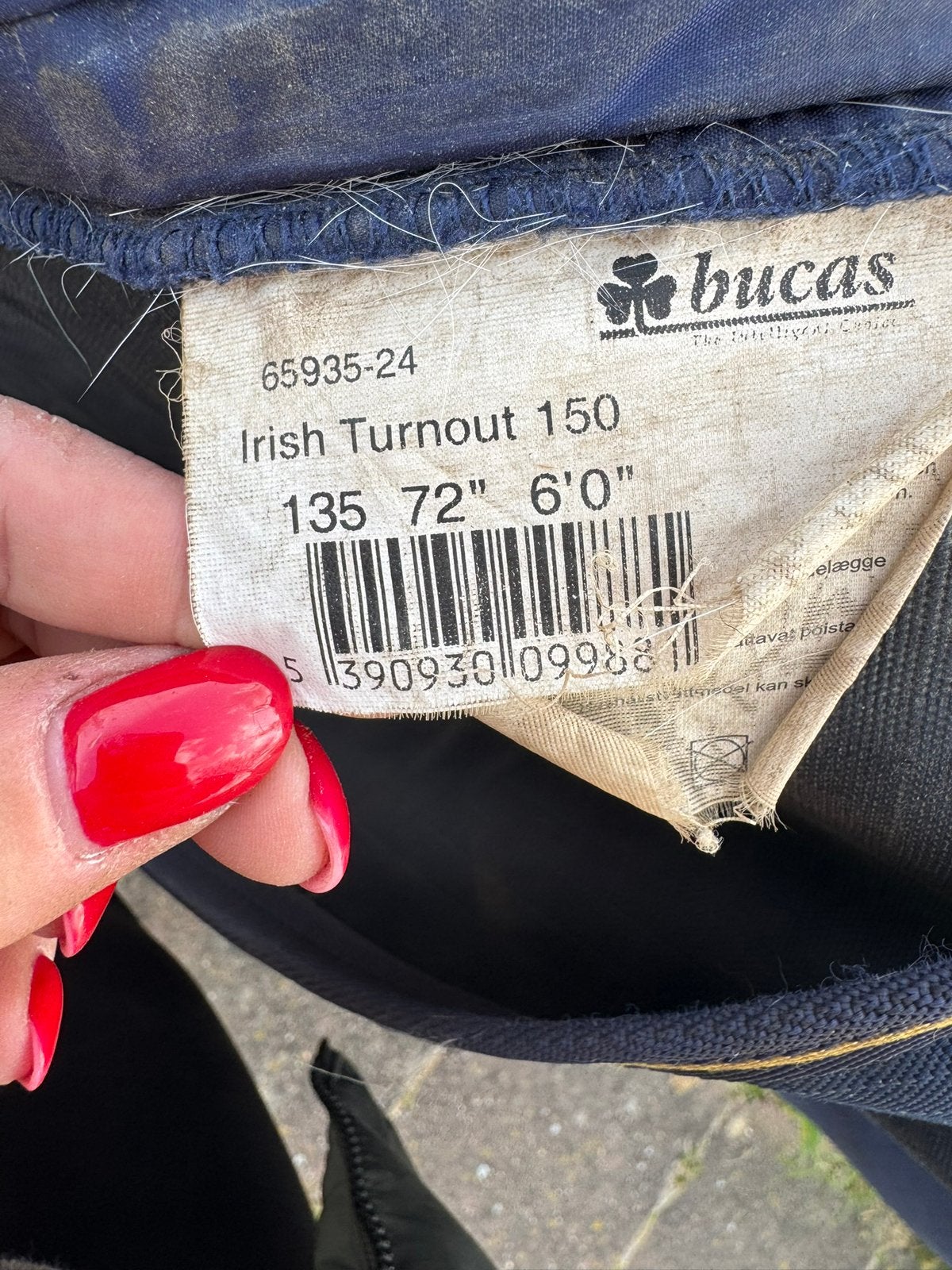 Bucas irish turnout 159 gram - 135cm, Bucas, Gebruikt, Ophalen of Verzenden, Blauw