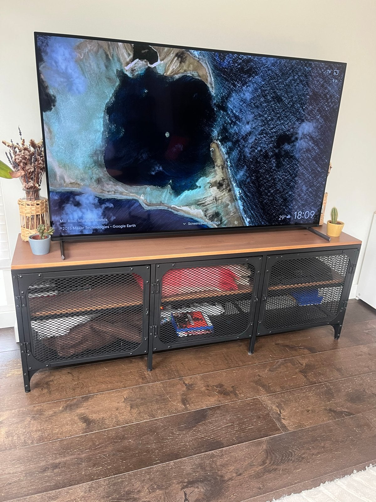 TV-meubel / Dressoir met industriële look, Ophalen, Gebruikt, 150 tot 200 cm, Minder dan 100 cm
