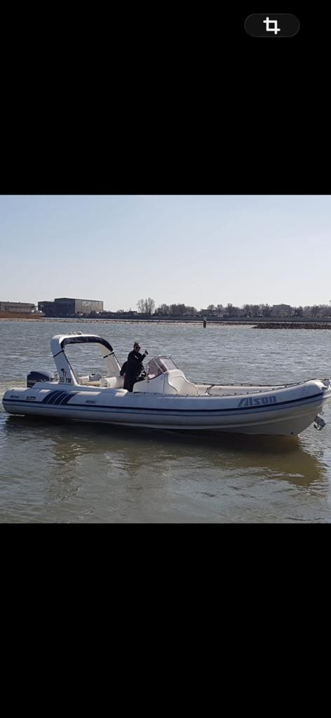 Alson 750 ribboot 250pk Yamaha motor en trailer (ook los), Watersport en Boten, Rubberboten, Gebruikt, 8 m, 60 cm, 250 pk
