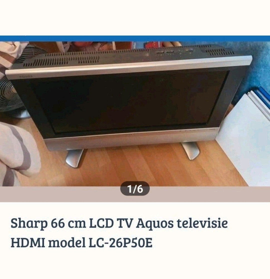 sharp tv 66 cm Aquos HDMI model LC-26P50E, Audio, Tv en Foto, Ophalen, 50 Hz, Sharp