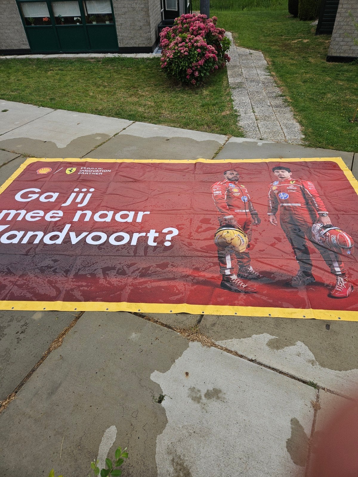 Groot Ferrari F1 Spandoek 5 x 3 meter - Zandvoort editie, Ophalen of Verzenden