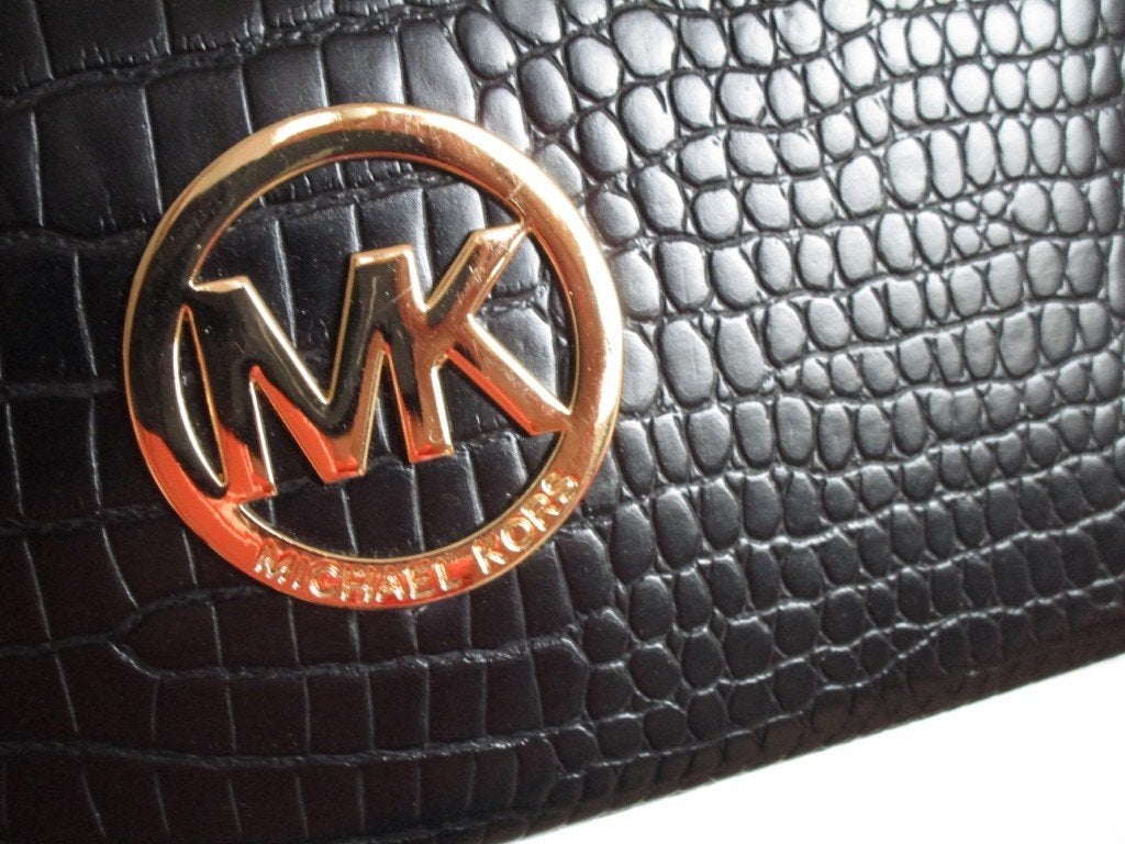 Nr.218: Portemonnee tas Michael Kors Zwart krokodillenprint, Ophalen of Verzenden, Nieuw, Zwart, Handtas