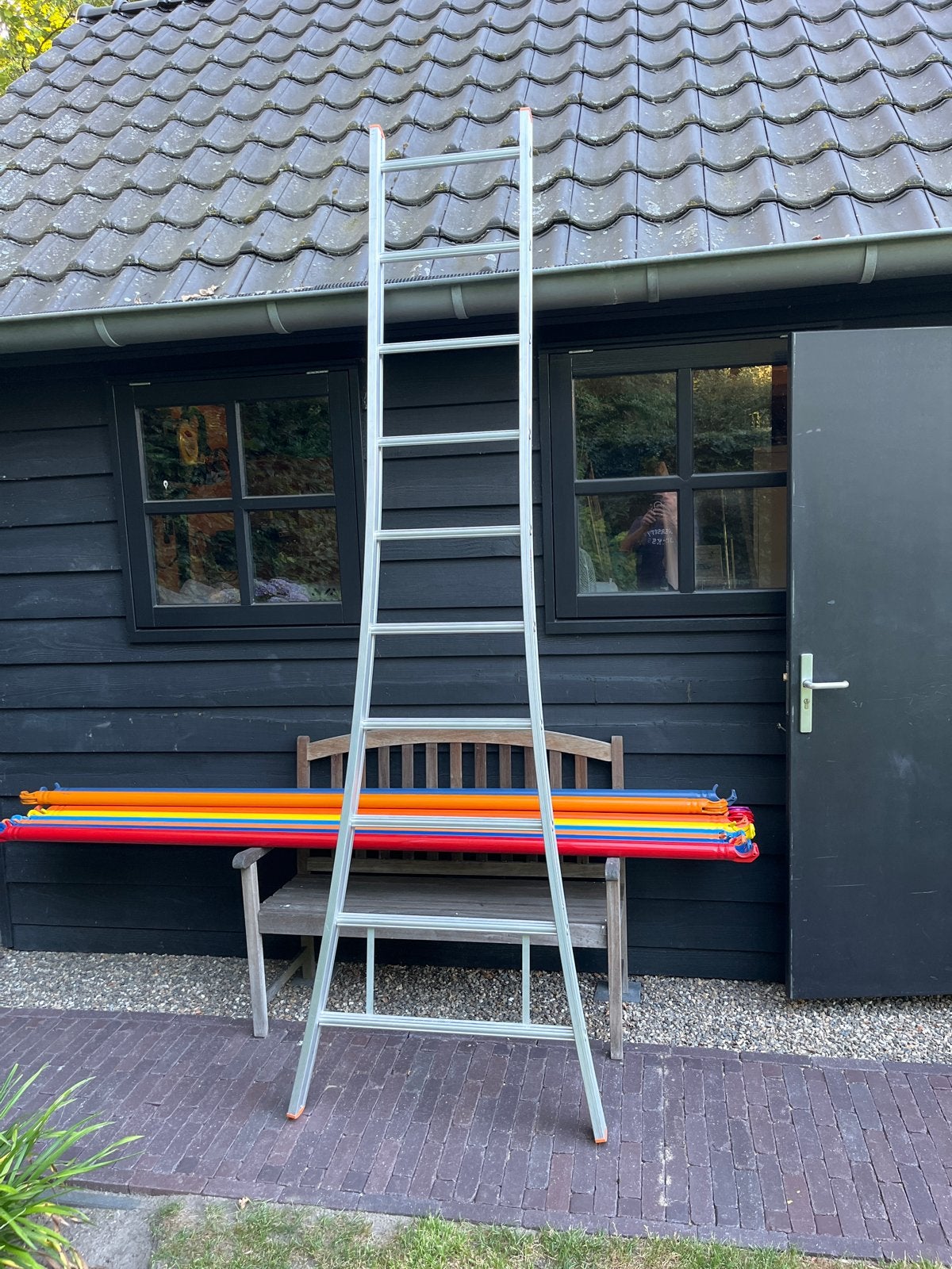 Stevige aluminium ladder - 2 tot 4 meter, Ophalen, Gebruikt, Ladder, 2 tot 4 meter