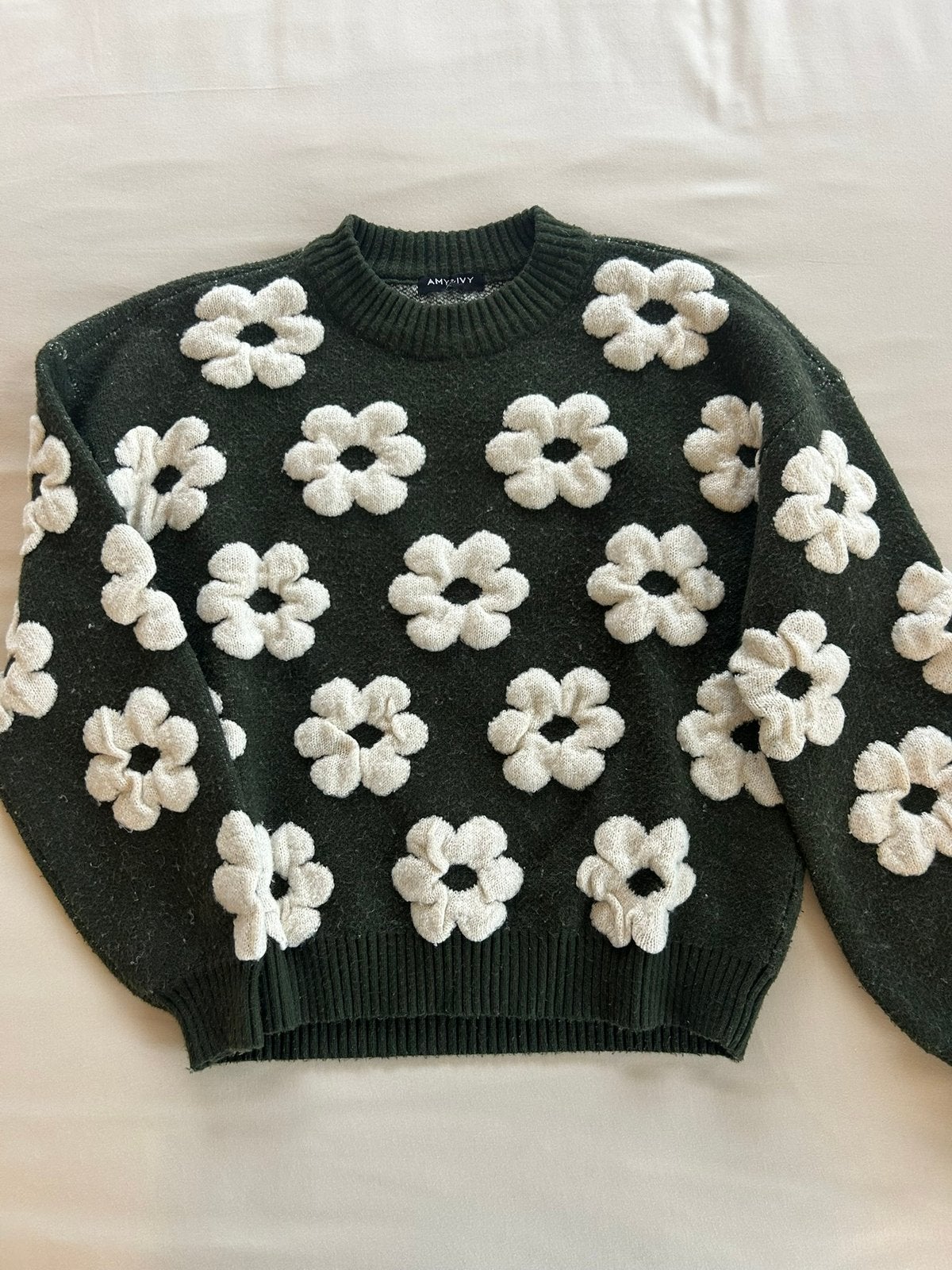 The Sting trui groen met witte bloemen maat S, Ophalen of Verzenden, Zo goed als nieuw, Maat 36 (S), Groen