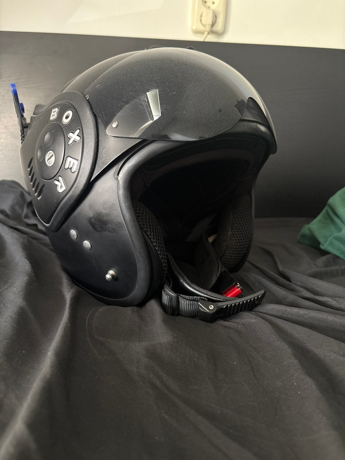 Boxer helm zwart visier en beetje beschadigd, Motoren, Ophalen of Verzenden, Tweedehands