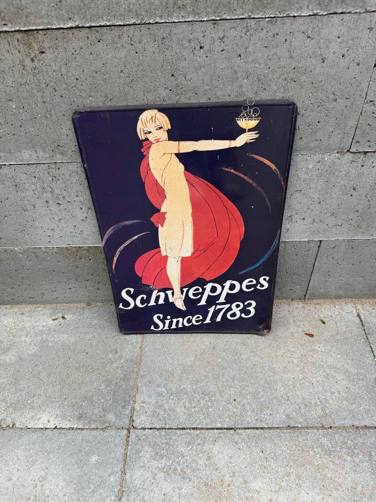 Vintage Schweppes reclamebord, Ophalen of Verzenden, Gebruikt