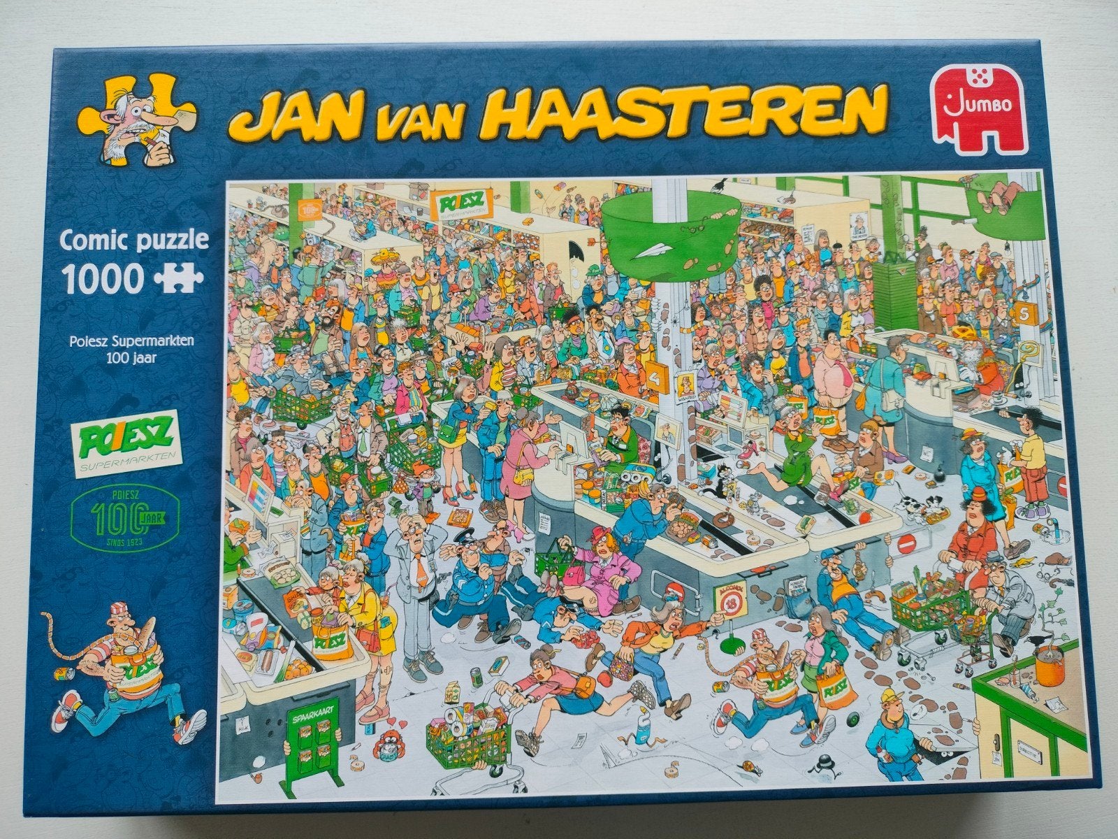 Jan van Haasteren 1000 puzzel compleet Poeisz supermarkt, Hobby en Vrije tijd, Ophalen of Verzenden, 500 t/m 1500 stukjes, Zo goed als nieuw