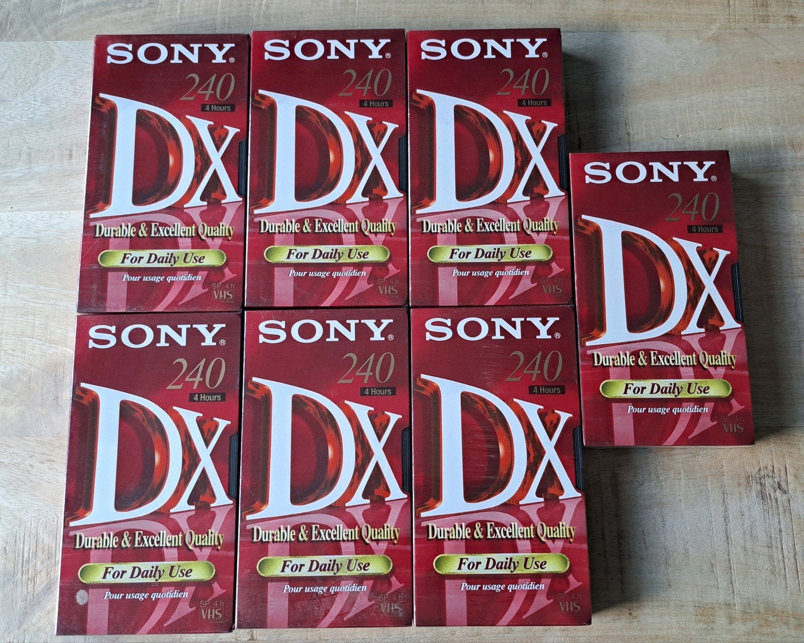 Nieuwe Sony DX 240 VHS-banden (7 stuks) - 4 uur opname, Cd's en Dvd's, Alle leeftijden, Overige genres, Ophalen of Verzenden, Nieuw in verpakking