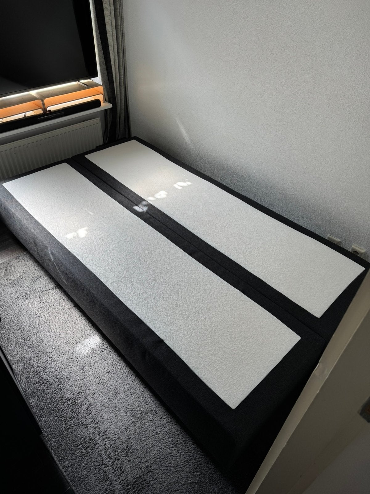 Mooie boxspring, Huis en Inrichting, Ophalen, Gebruikt, Blauw, 210 cm