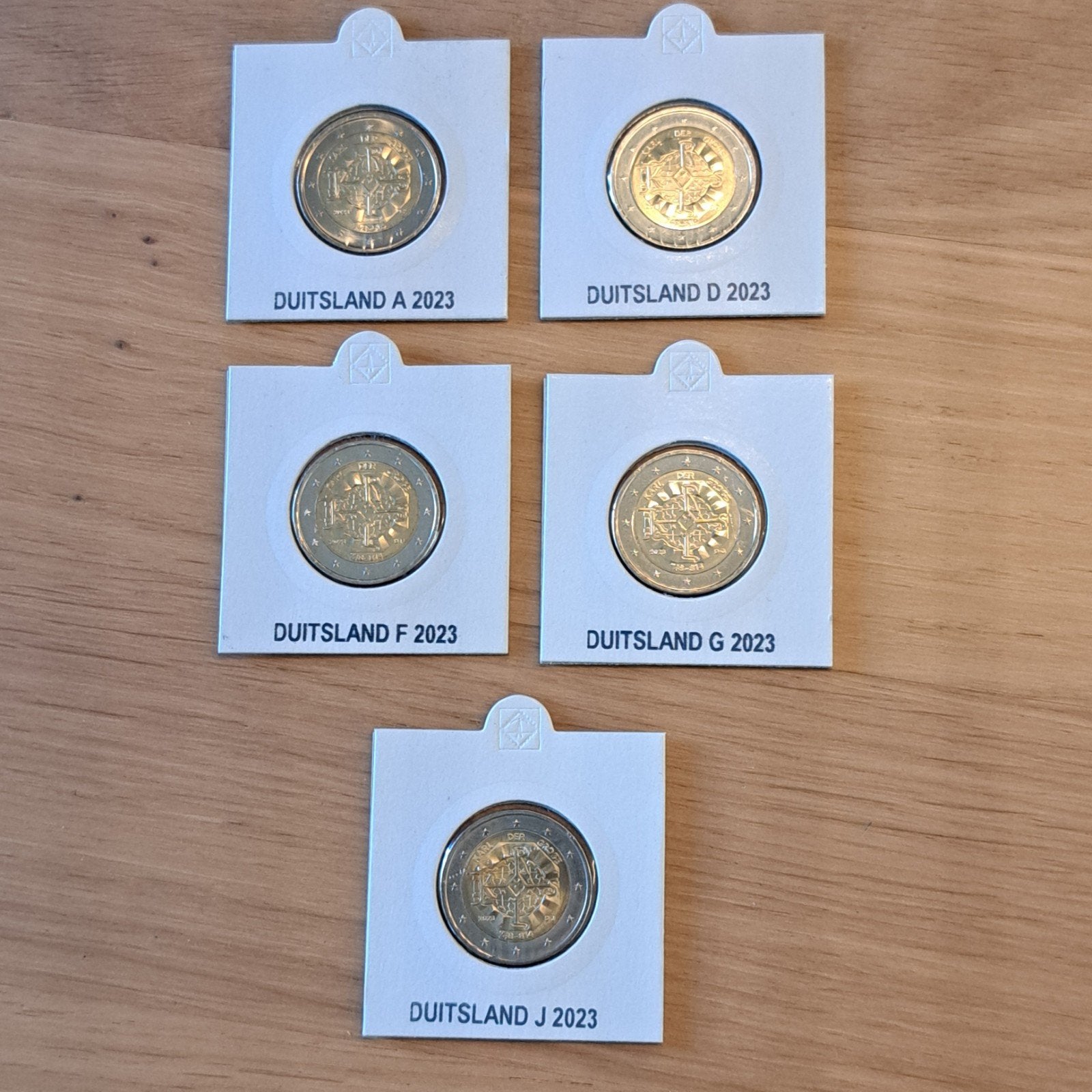 2 Euro Duitsland 2023 Karel de Grote Set A D F G J UNC, Postzegels en Munten, Ophalen of Verzenden, Duitsland, 2 euro, Setje