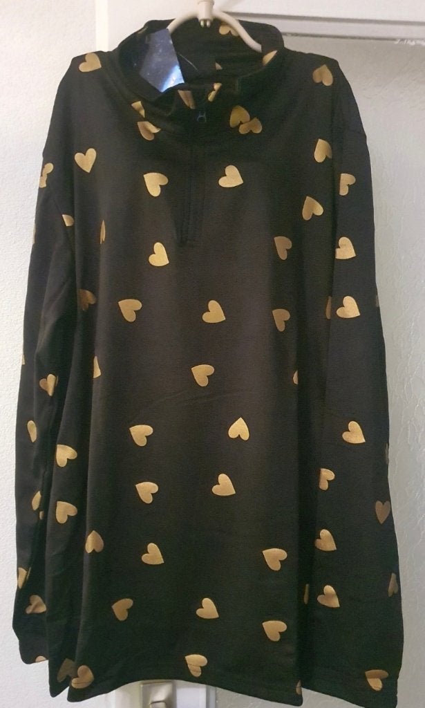 Prachtige ski top met gouden hartjes maat: XL, Kleding | Dames, Zwart, Maat 46/48 (XL) of groter, Nieuw, Ophalen of Verzenden