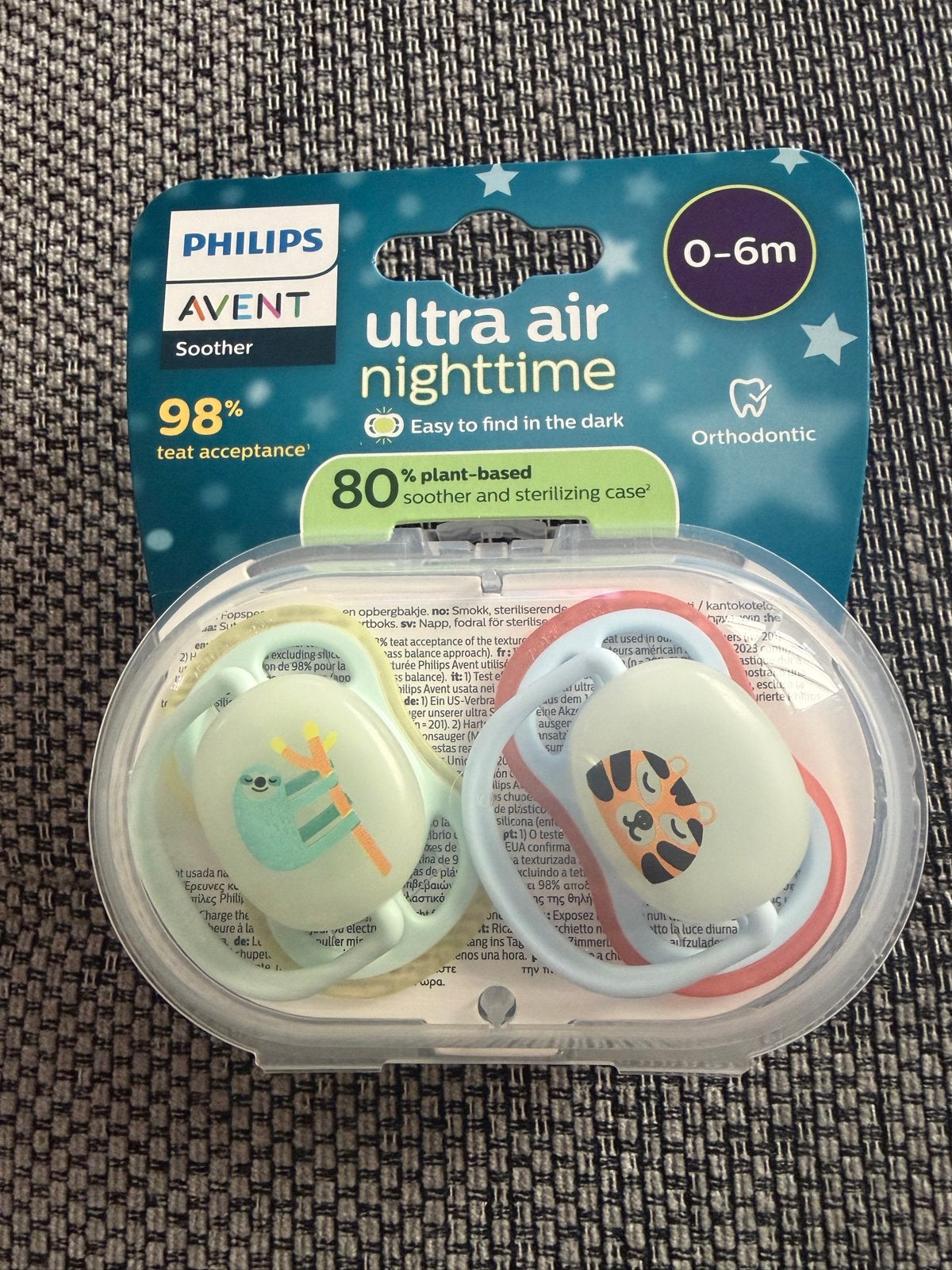 Philips Avent Ultra Air Nighttime Fopspenen 0-6m (2 stuks), Ophalen, Nieuw