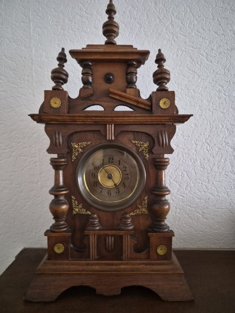 Antieke houten pendule / tafelklok – Neorenaissance, Ophalen of Verzenden