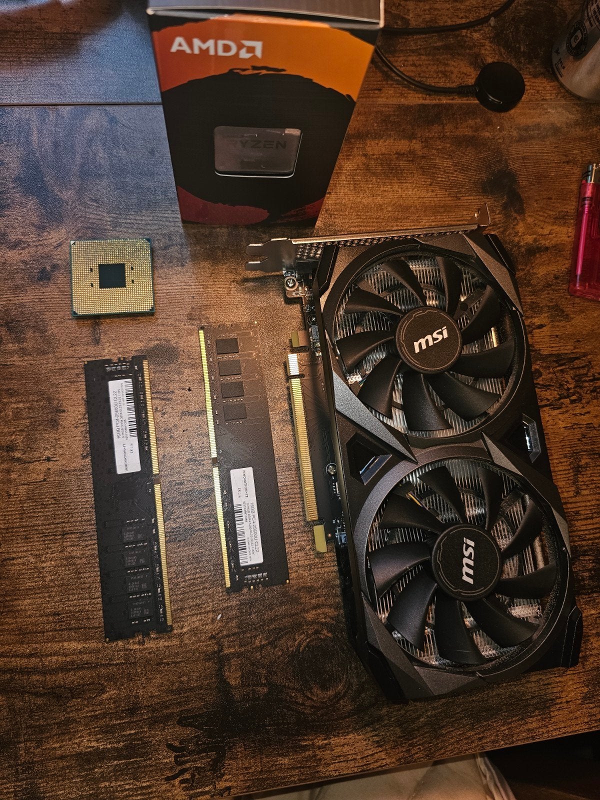 Pc Onderdelen Bundel! Ram Gpu, Cpu x2 en koeler., Computers en Software, 6-core, Gebruikt, Verzenden, AMD Ryzen 5