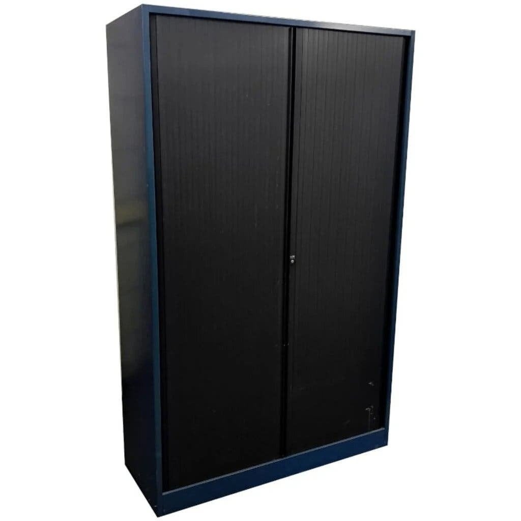 Ahrend Roldeurkast Blauw Zwart B-Keus 195 x 120 x 45, 100 tot 150 cm, Ophalen of Verzenden, Meerdere deuren, 150 tot 200 cm