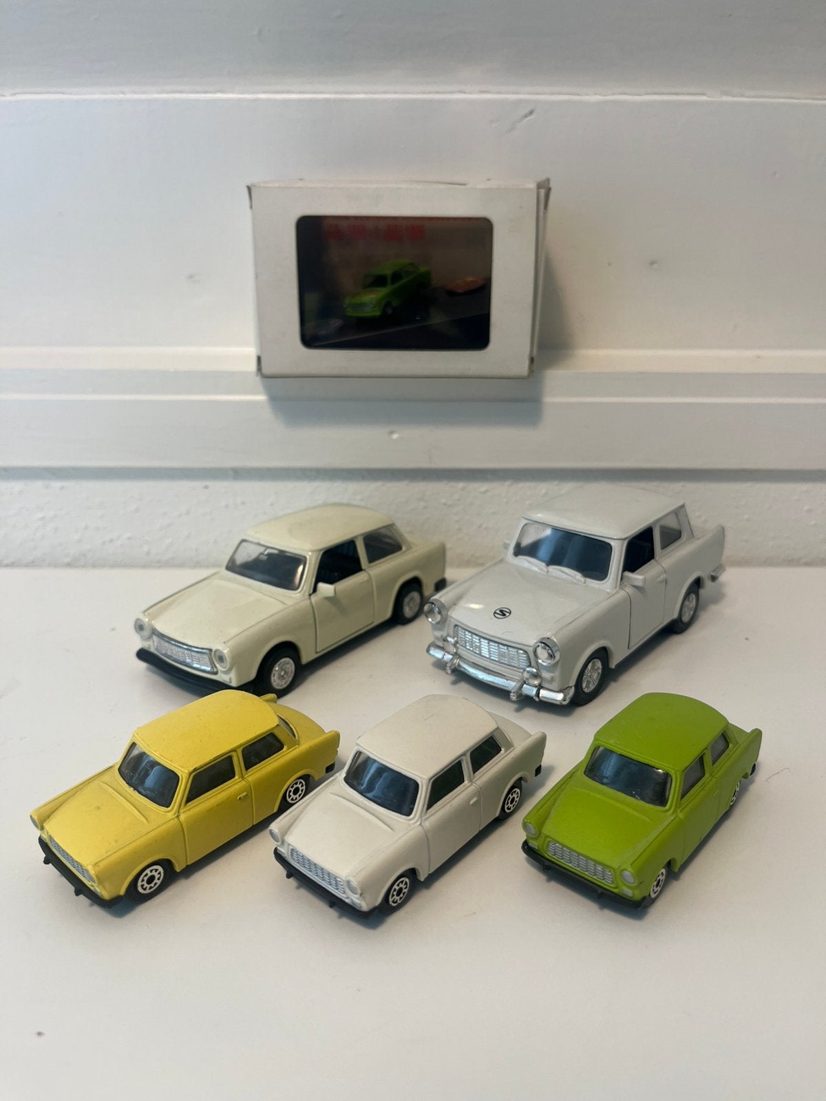 Partij 6 Trabant modelauto’s + Duitse Währungsunion uitgave, Ophalen of Verzenden, Gebruikt, Auto