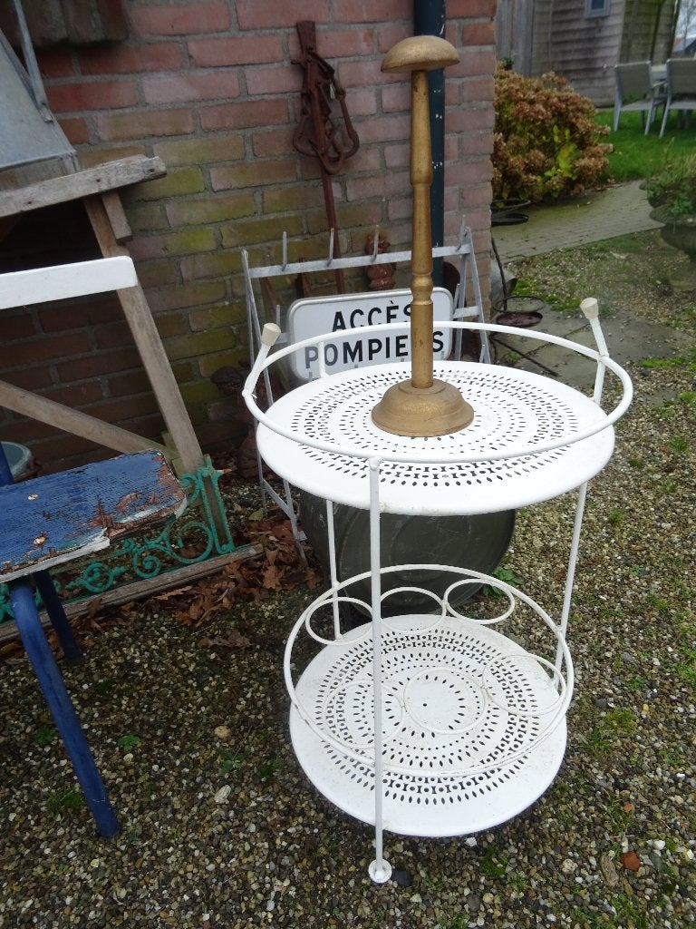 mooi rond wit Frans wijntafeltje - wijn tafeltje - rekje, Ophalen