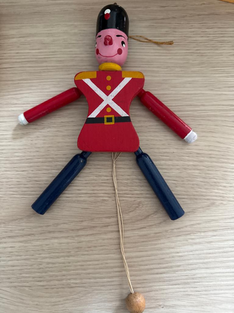 Houten soldaat trekpop - Vintage speelgoed, Ophalen of Verzenden, Zo goed als nieuw, Overige typen