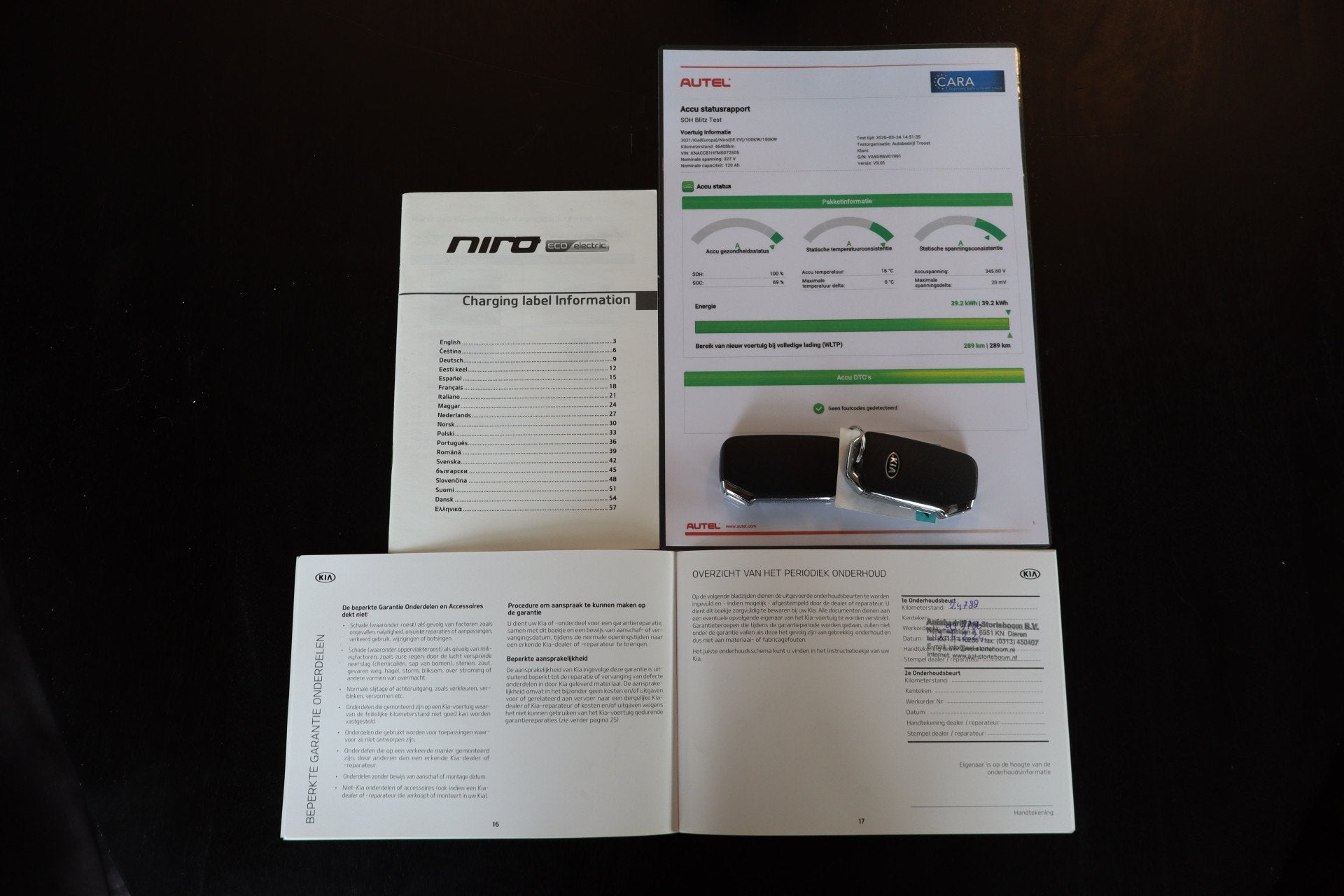 Kia e-Niro DynamicPlusLine 39 kWh 100% SOH! Panoramadak/Stoe, Auto's, 136 pk, Gebruikt, Zwart, Leder en Stof