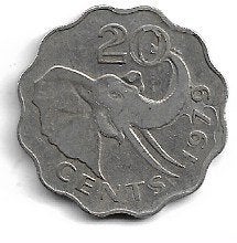 Swaziland 20 cent. 1979, Postzegels en Munten, Munten | Afrika, Ophalen of Verzenden, Overige landen