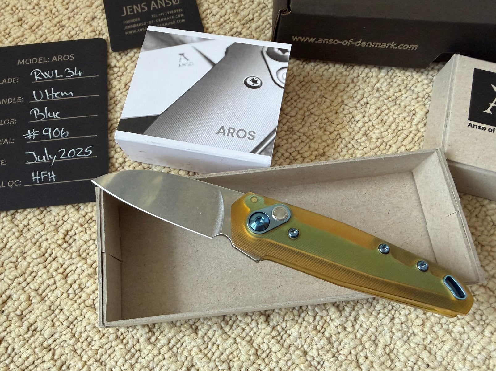 Nieuw Jens Anso Aros Ultem EDC Pocket Knife Zakmes, Ophalen of Verzenden, Nieuw