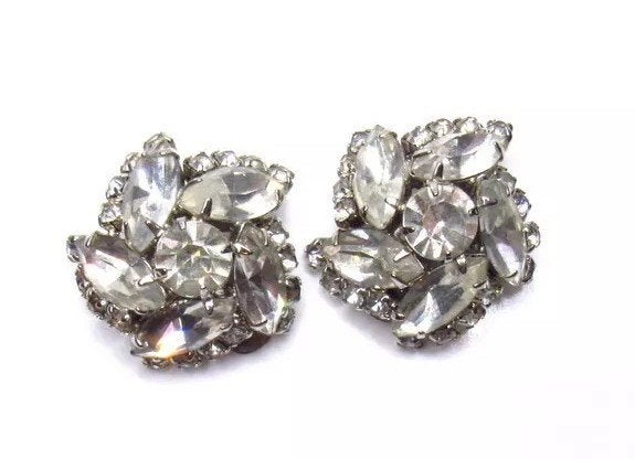 Prachtige vintage strassclips, Overige materialen, Verzenden, Zo goed als nieuw, Zilver