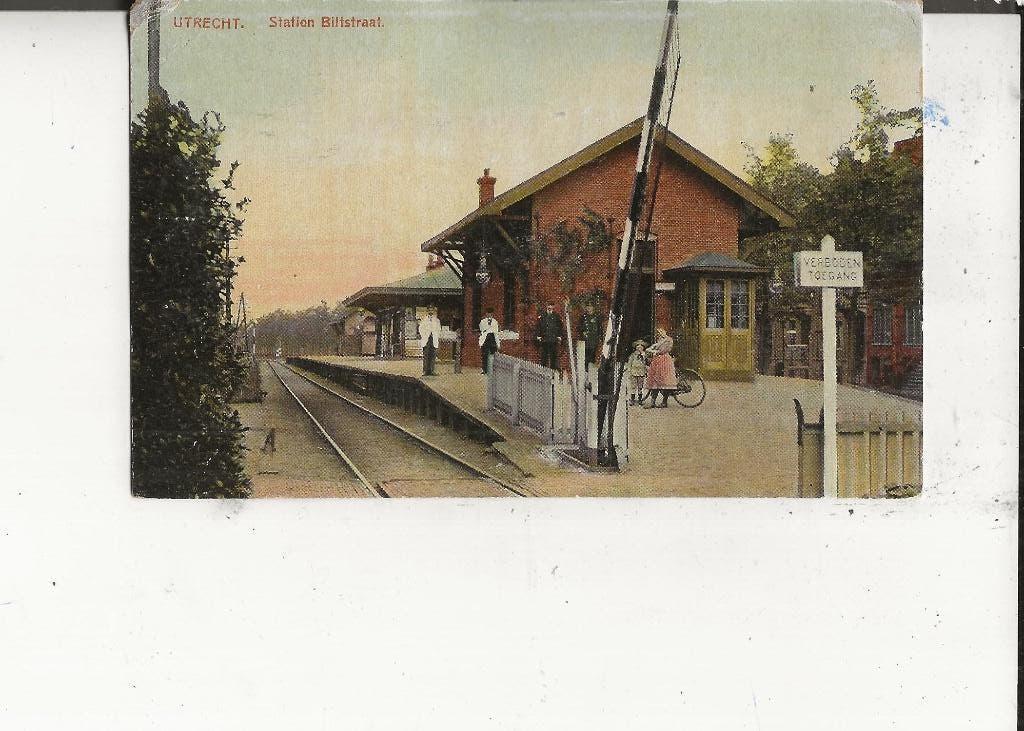 Utrecht Station Biltstraat met personeel 1915, Ophalen of Verzenden, Voor 1920, Gelopen, Utrecht