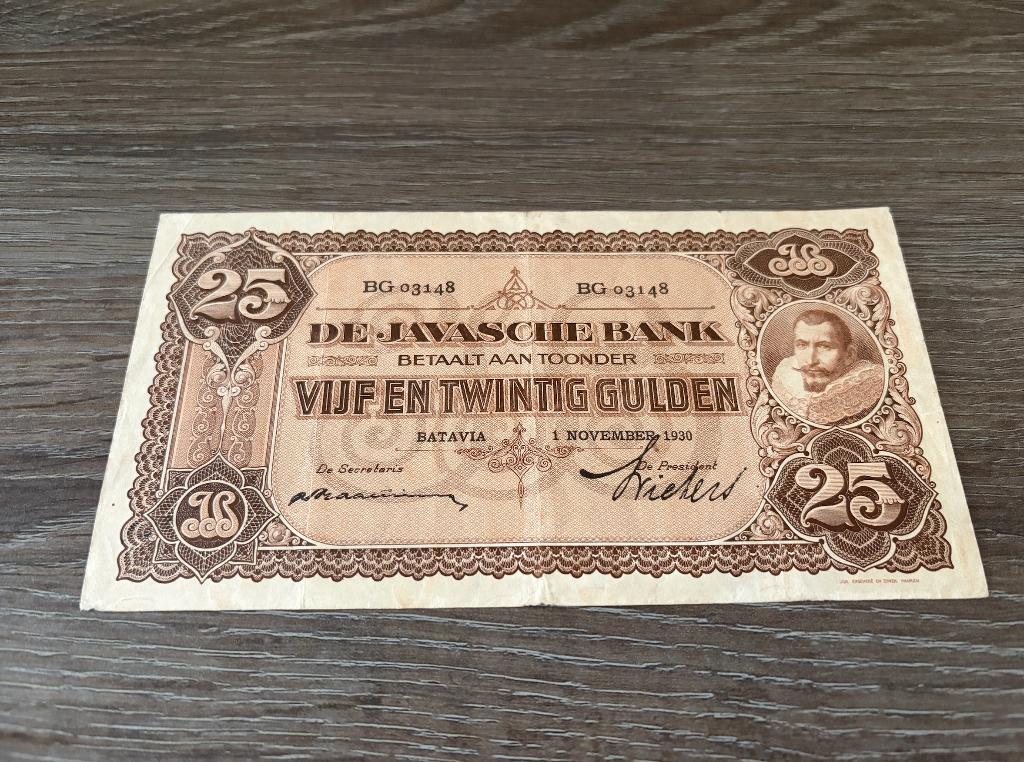Net biljet 25 gulden Nederlands-Indië J.P. Coen, 1930, Postzegels en Munten, Bankbiljetten | Nederland, Ophalen of Verzenden, 25 gulden
