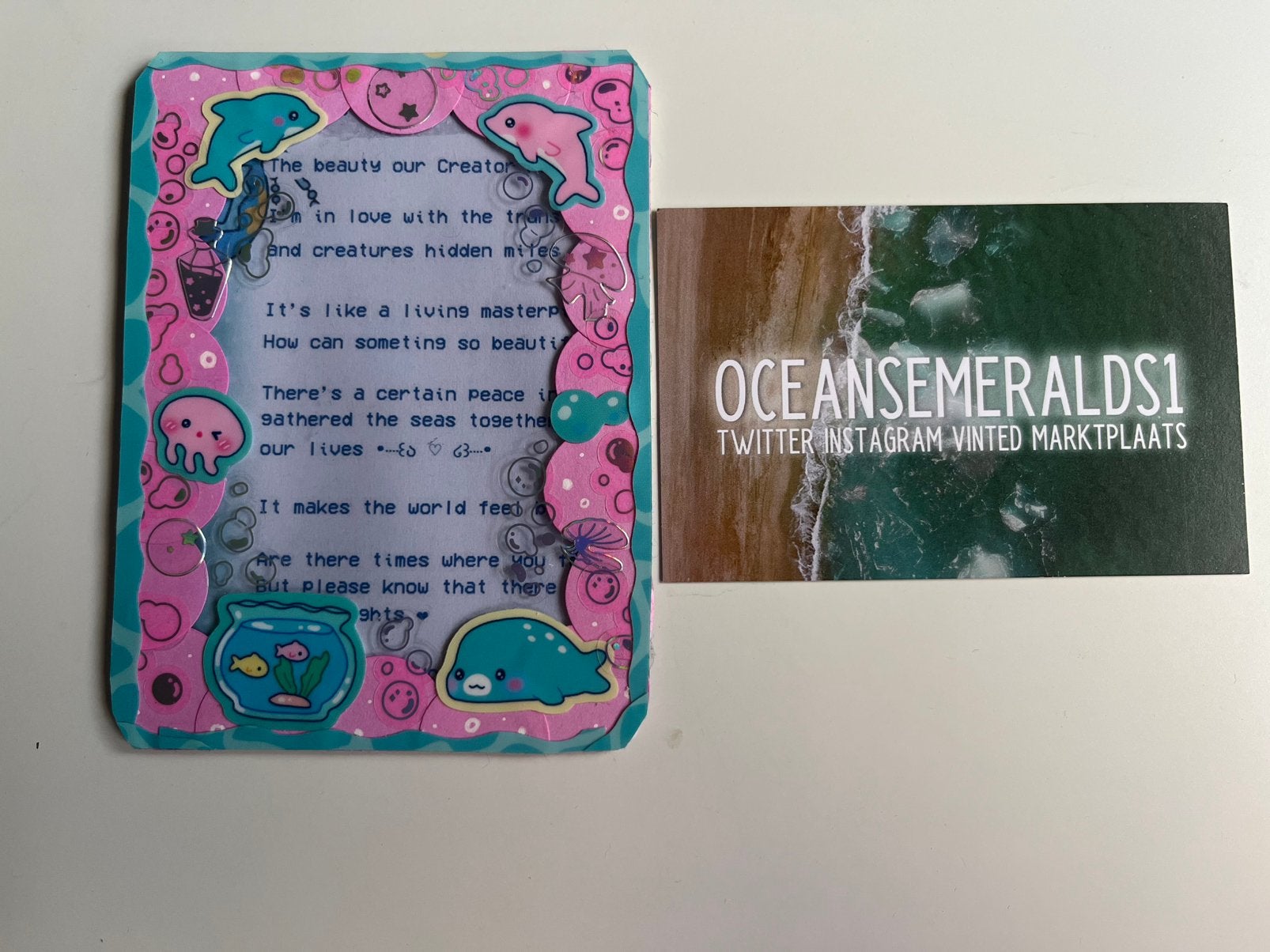 Decorated toploader/photocard holder kpop, Verzenden, Zo goed als nieuw, Foto of Kaart