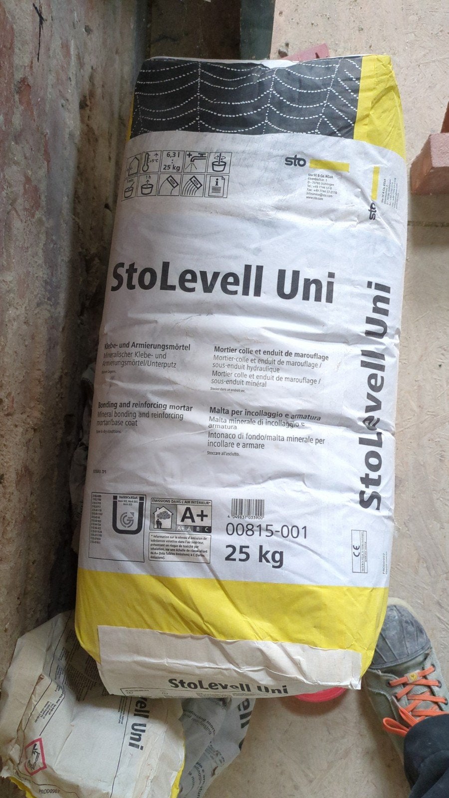StoLevell Uni mortel - 25 kg - 4,5 zakken, Ophalen, Nieuw