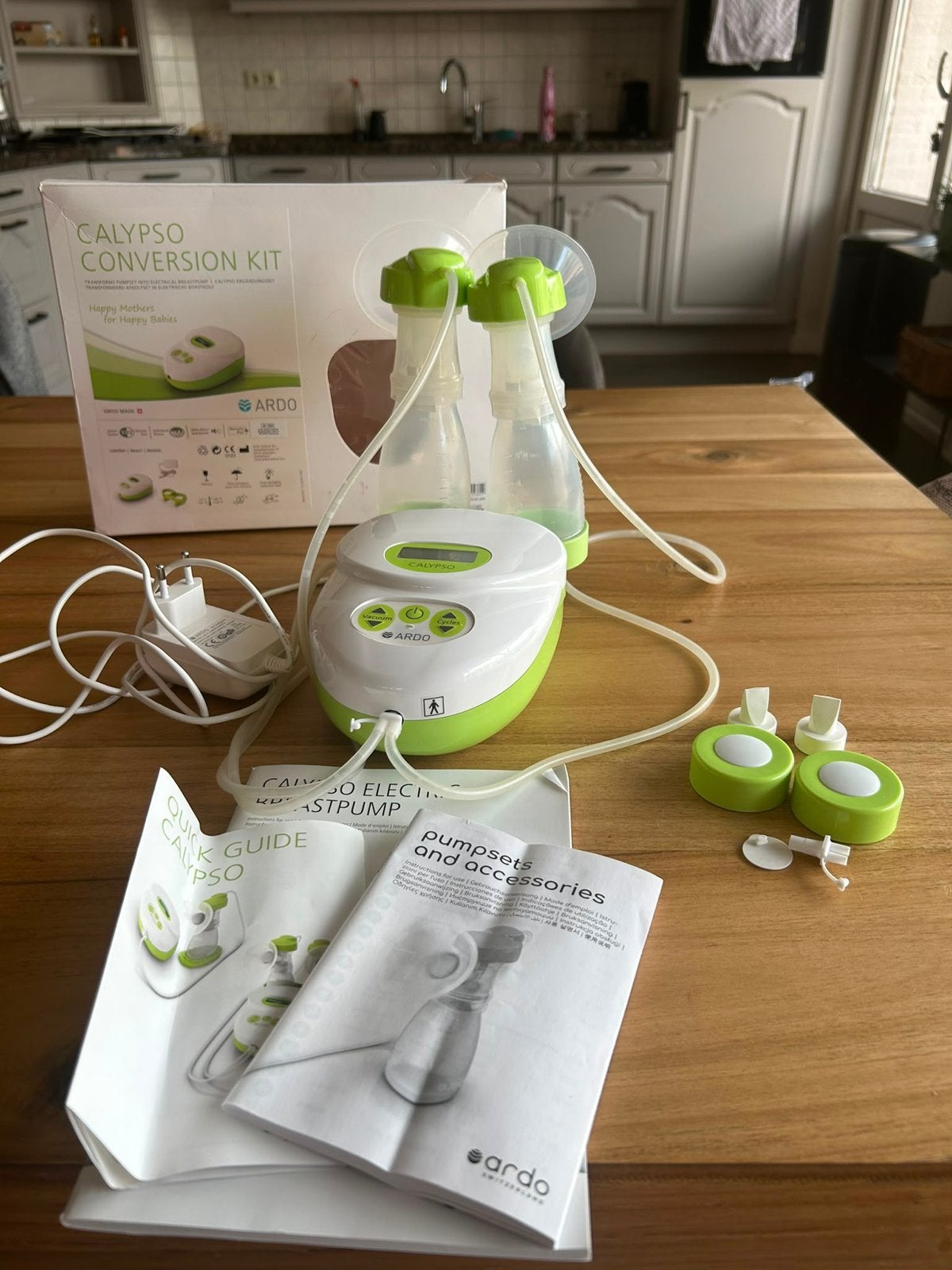 Ardo Calypso dubbele elektrische borstkolf met accessoires, Ophalen of Verzenden, Gebruikt