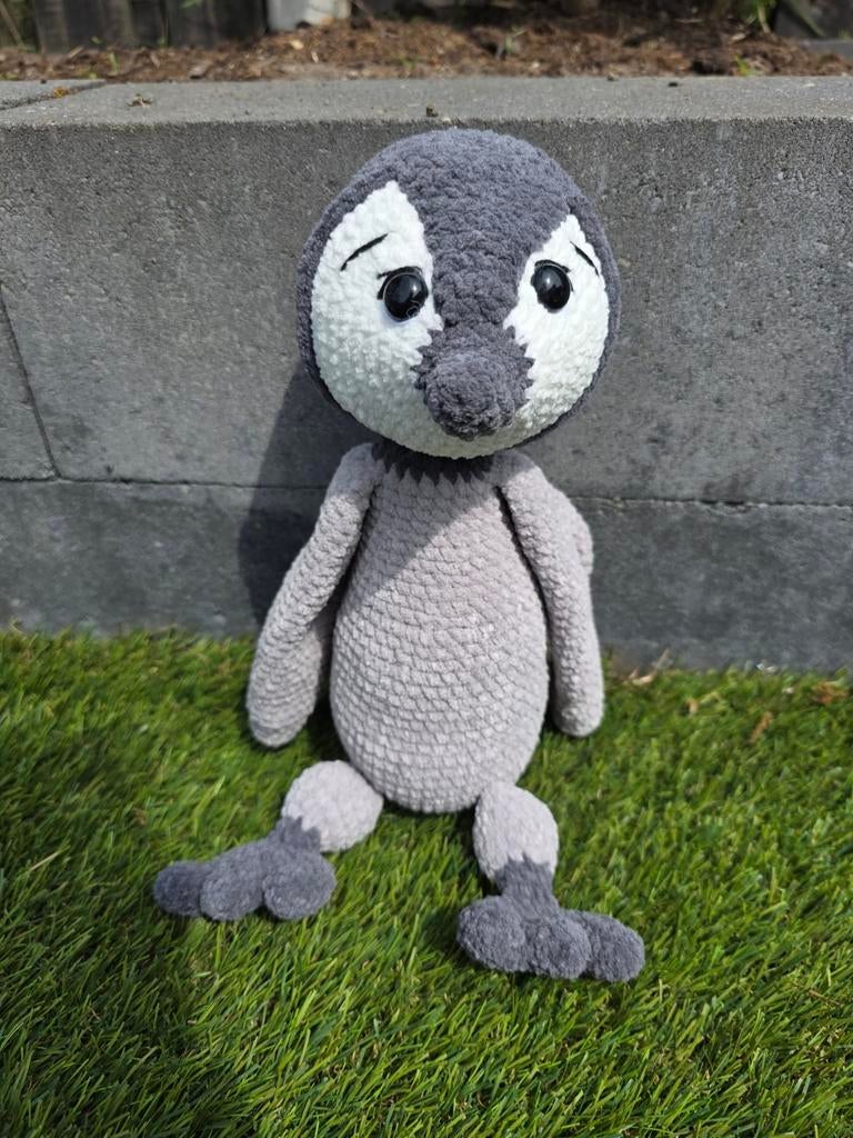 Gehaakte Pinguïn Knuffel - Handgemaakt en Zacht, Pinguïn, Overige merken, Grijs, Nieuw