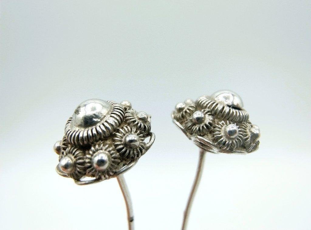 Zilveren mutsenspelden, Zeeuwse knop, 19e eeuws, Verzenden, Zilver, Ring