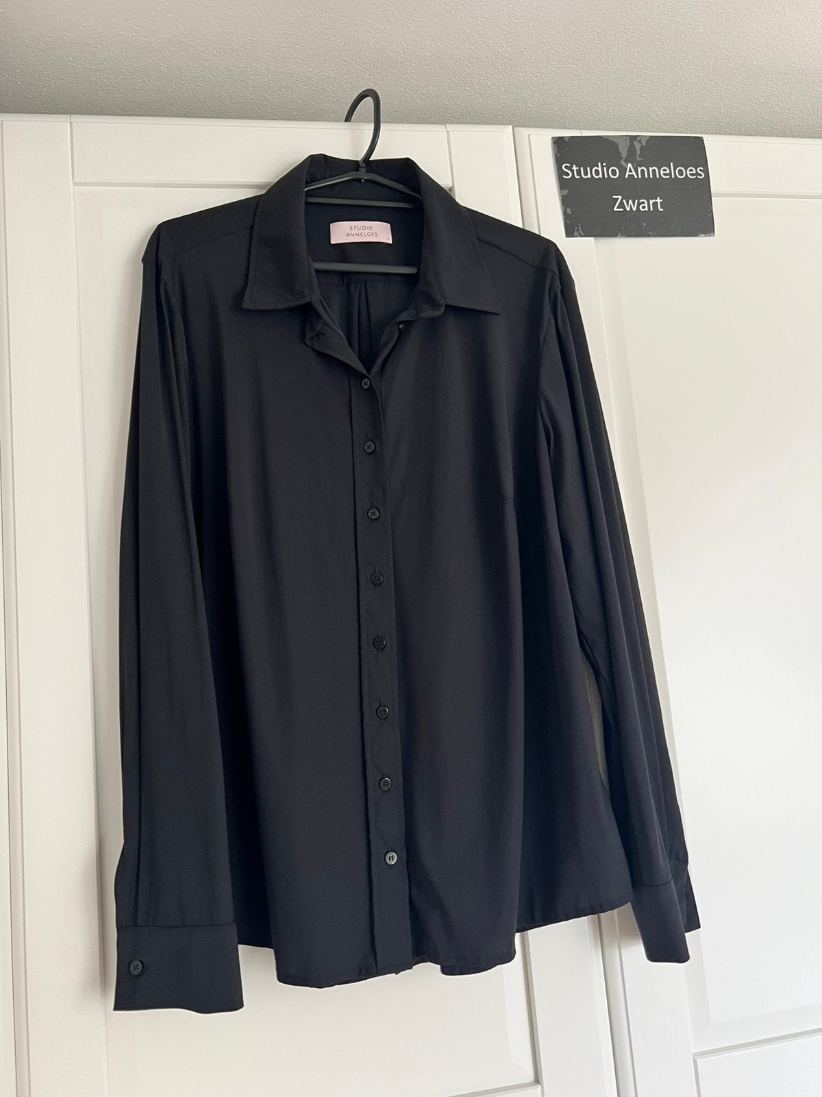 Studio anneloes bobby blouse L zwart travelstof, Zwart, Maat 42/44 (L), Ophalen of Verzenden, Zo goed als nieuw