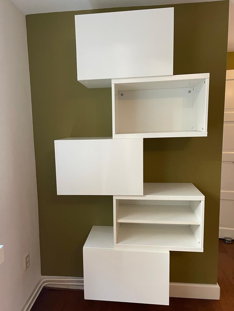 Ikea Besta witte kastjes, 8 stuks., Huis en Inrichting, Kasten | Wandmeubels, Ophalen, Zo goed als nieuw, Minder dan 150 cm, Minder dan 100 cm