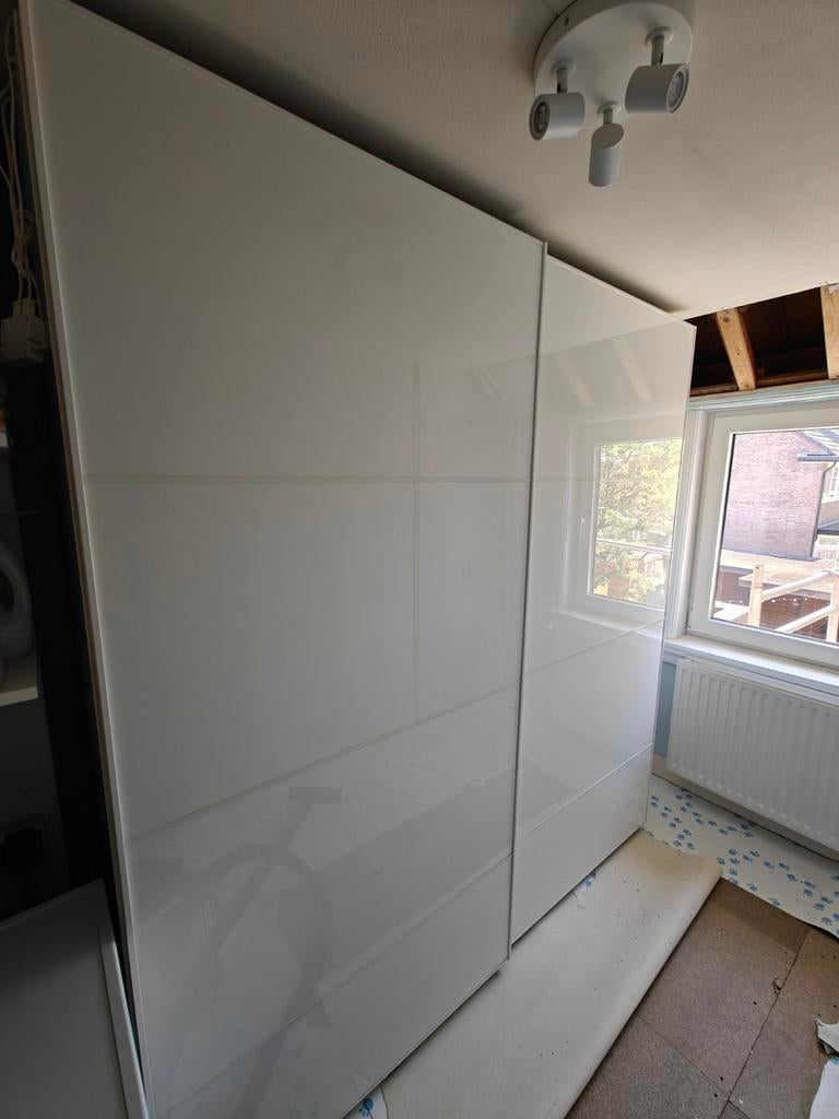 Pax garderobekast, 217cm hoog, 200b, 60d met lades, Ophalen, Gebruikt, 200 cm of meer, 200 cm of meer