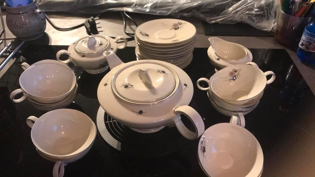 Mooi antiek thee servies compleet., Ophalen of Verzenden