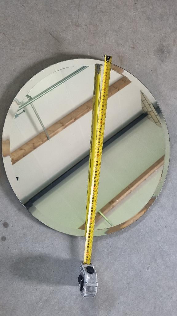 Ronde spiegel met facet, Rond, Ophalen of Verzenden, Zo goed als nieuw, Minder dan 100 cm