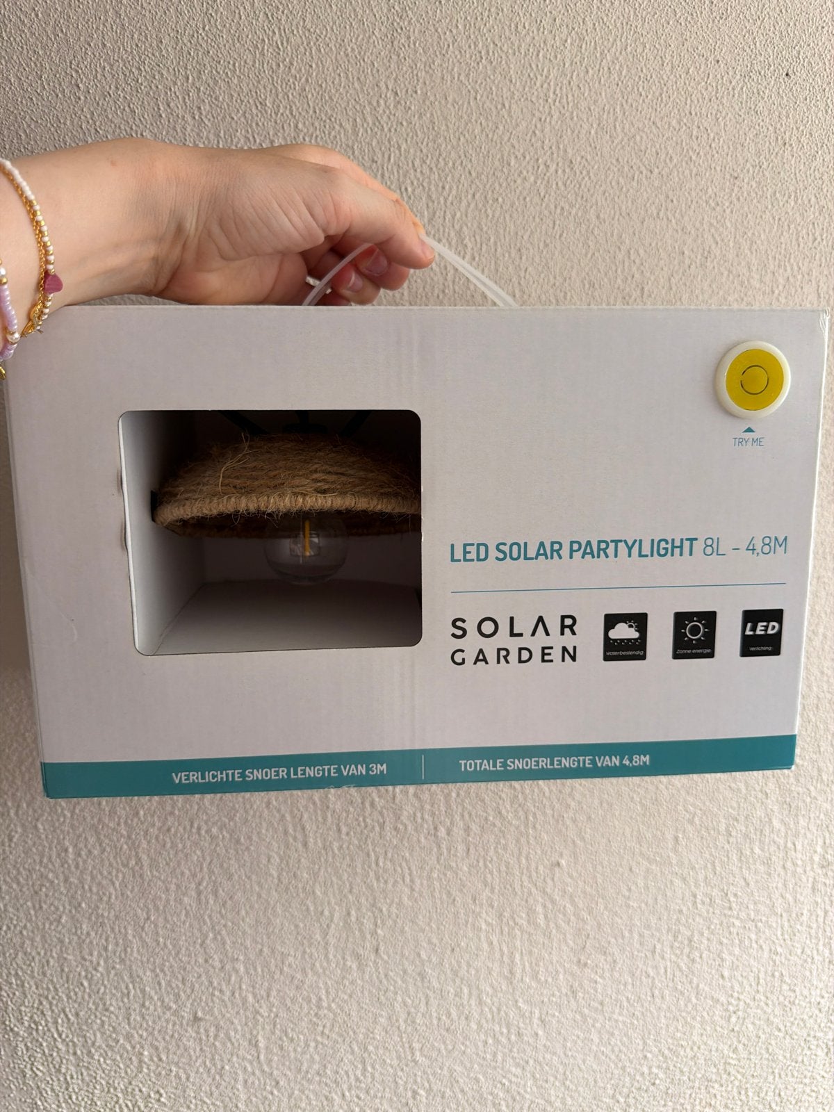 Solar Garden Partylicht - 8 lampen, 4.8m snoer, Zonne-energie, Kunststof, Minder dan 50 watt, Overige typen