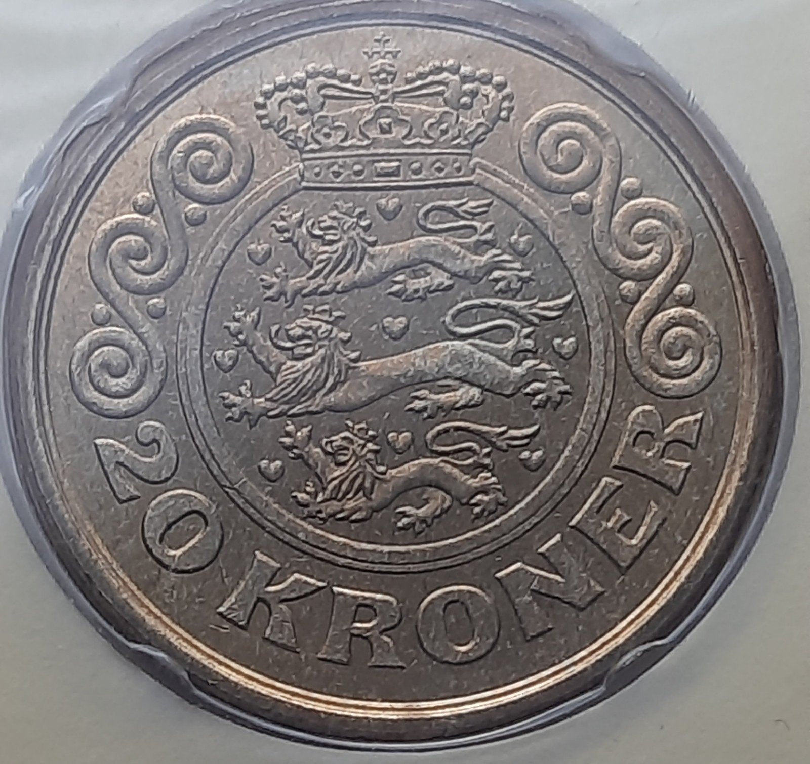 Denemarken 20 kroner 1993 (UNC) Oplage: 674.000, Ophalen of Verzenden, Overige landen, Losse munt