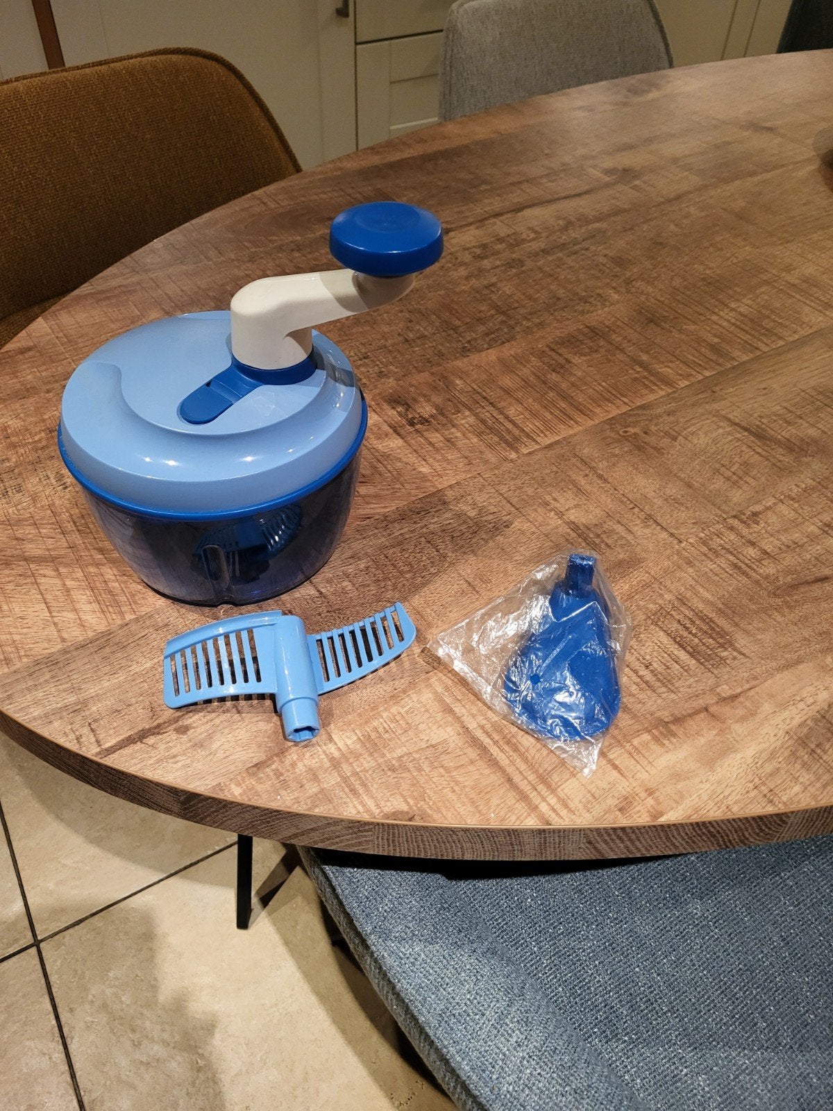 Tupperware SuperSonic Chopper Compact - Blauw, Blauw, Overige typen, Ophalen of Verzenden, Met deksel