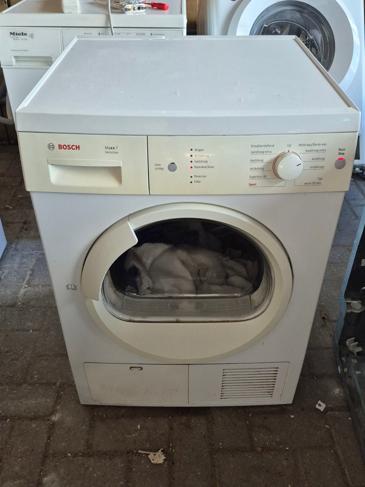leuke 7 kg bosch condens droger, Ophalen, Gebruikt, Wit