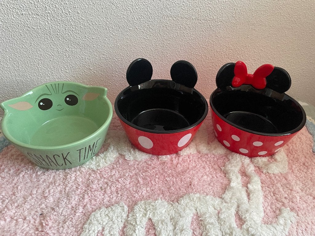 disney minnie mickey yoda star wars honden katten voerbakje, Ophalen of Verzenden, Mickey Mouse, Nieuw, Servies