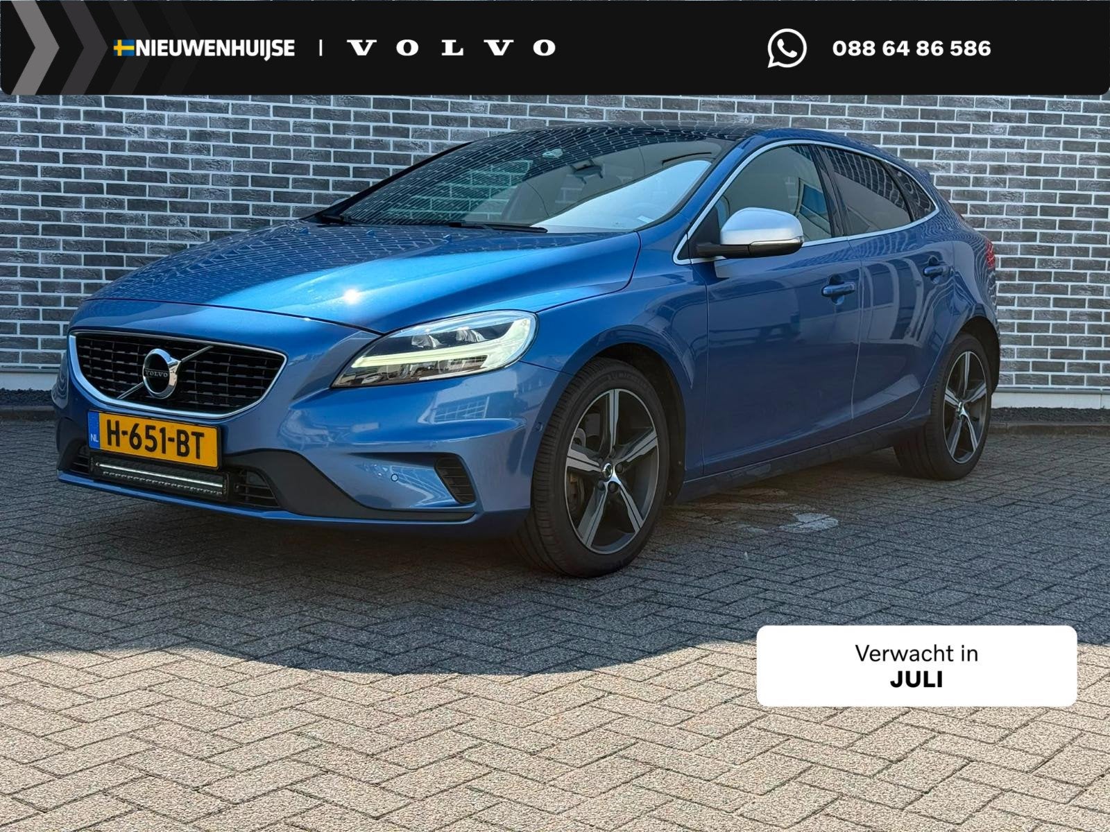 Volvo V40 1.5 T3 Polar+ Sport | R-Design | Panoramadak | Har, Auto's, Volvo, 12 maanden, Euro 6, 4 cilinders, Blauw